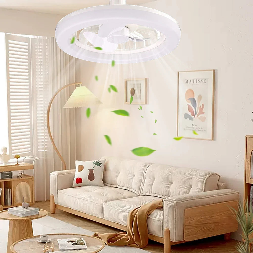 Ceiling Fans with Lights and Remote Socket Ceiling Fan Light Screw in E27 LED Bulb Fan Dimmable LED Fan Light for Bedroom
