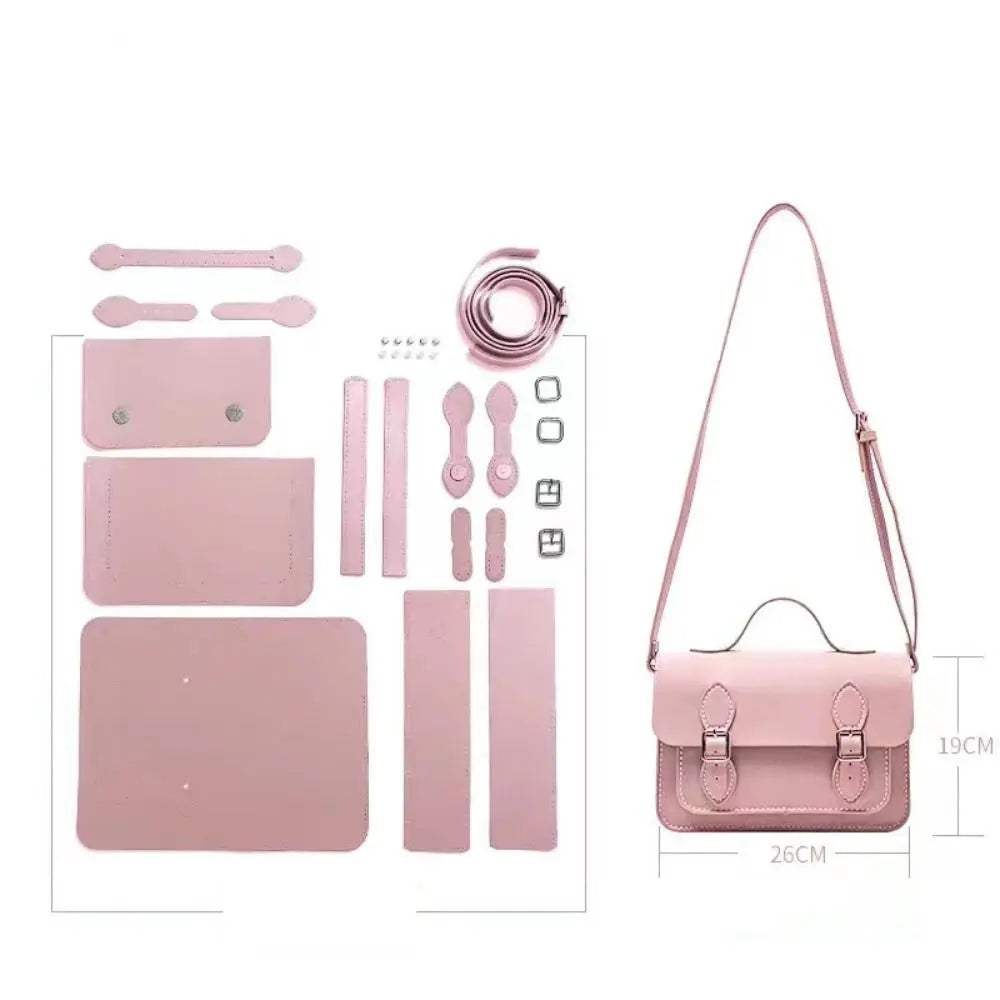 New PU Leather DIY Material Bag DIY 10 Colors Shoulder Crossbody Bag Hand-stitched Self-made Bag Women