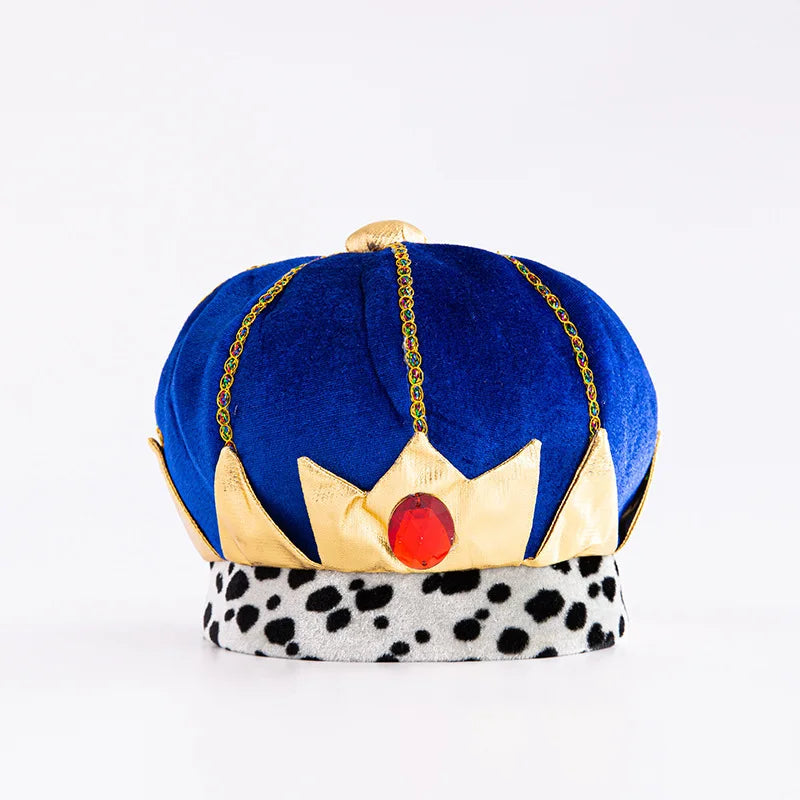 Halloween Costume Props Prince King Christmas Show Crown Hat Pharaoh Hat Mardi Gras Party Velvet Hat Party Decoration