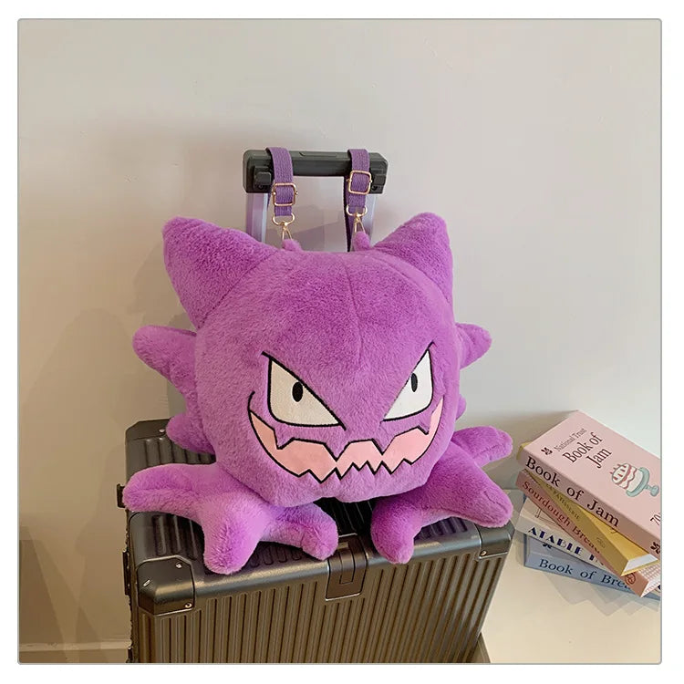 Japanese Style Plush Shoulder Bag Raichu Pikachu Eevee Psyduck Gengar Design Crossbody Backpack for Student Daily Outfit Gift