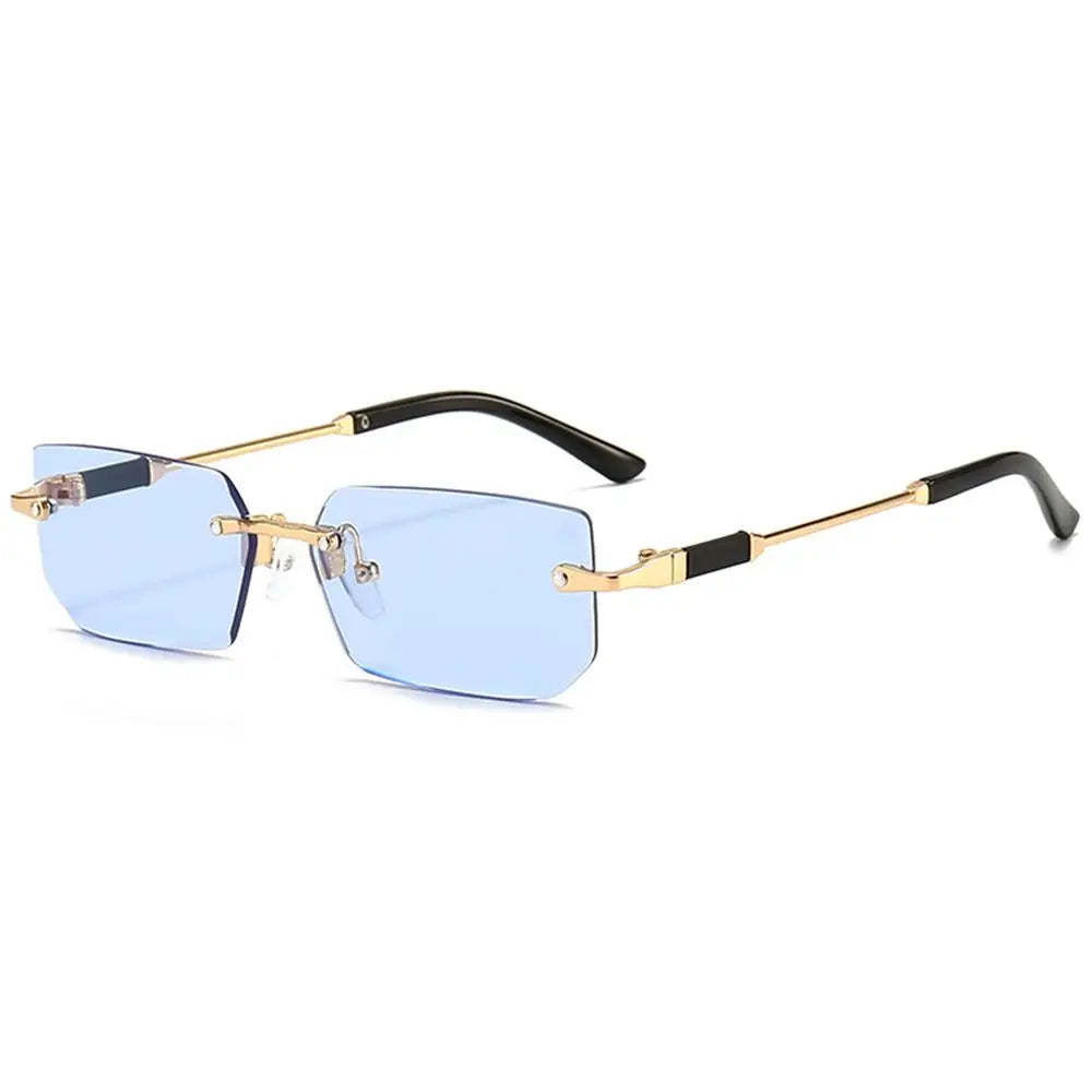 Rimless Sunglasses Rectangle Fashion Popular Women Men Shades Small Square Sun Glasses For Female male Summer Traveling Oculos