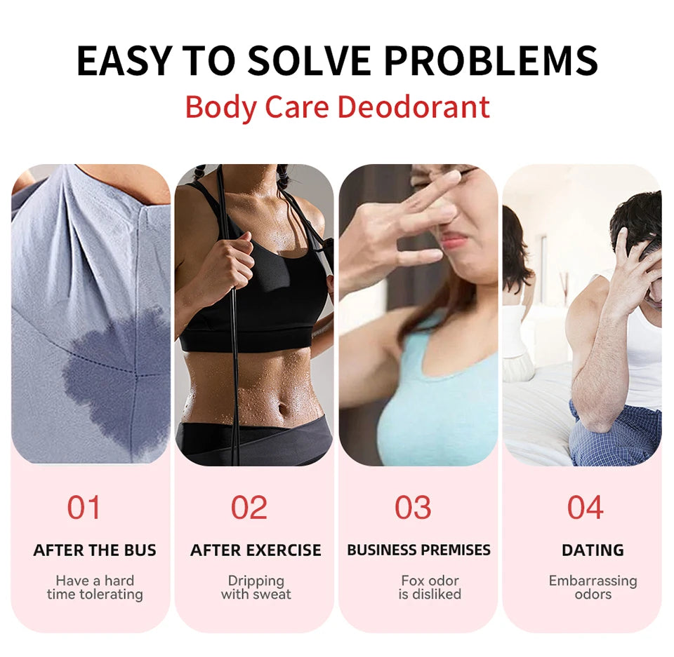 Lakerain Body Care Deodorant Long-Term Odor Control Natural Ingredients Aluminum-Free Sweet Fruity Aroma  Full Body Deodorant
