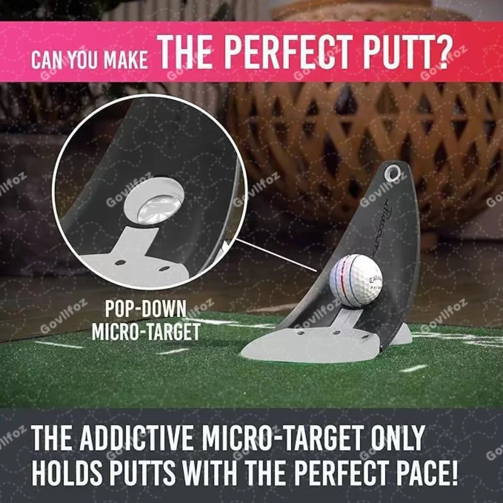 Portable Golf Putter Practice Tool Alignment Stick Holder Indoor And Outdoor Foldable Design Stability Triple Aim Points Spiked