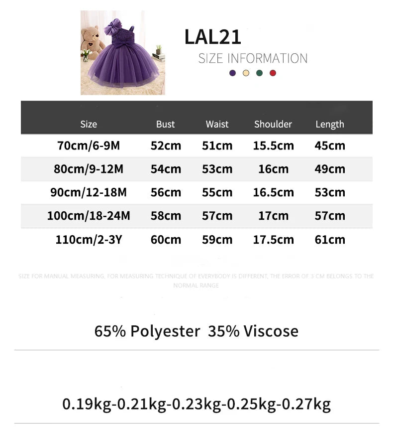 Toddler Baptism Party Baby Girls Dresses Girls Tulle 1st Birthday Wedding Prom Baby Dress Infant Bridesmaids Christmas Costumes