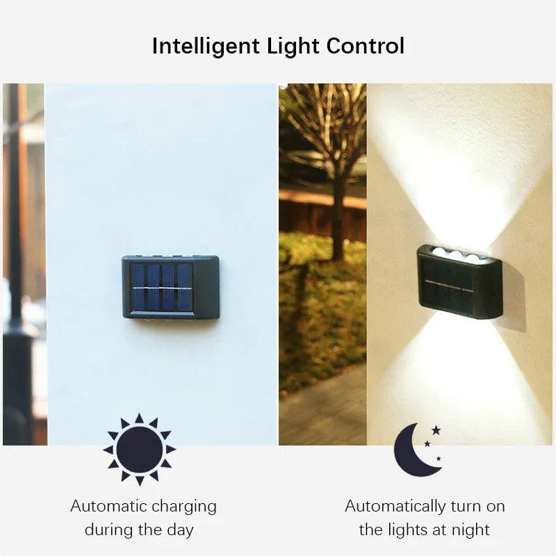 2PCS,Solar LED Lights, Outdoor Lights, Smart Light Sensors and Automatic Switches, Ideal for Courtyards and Hallways