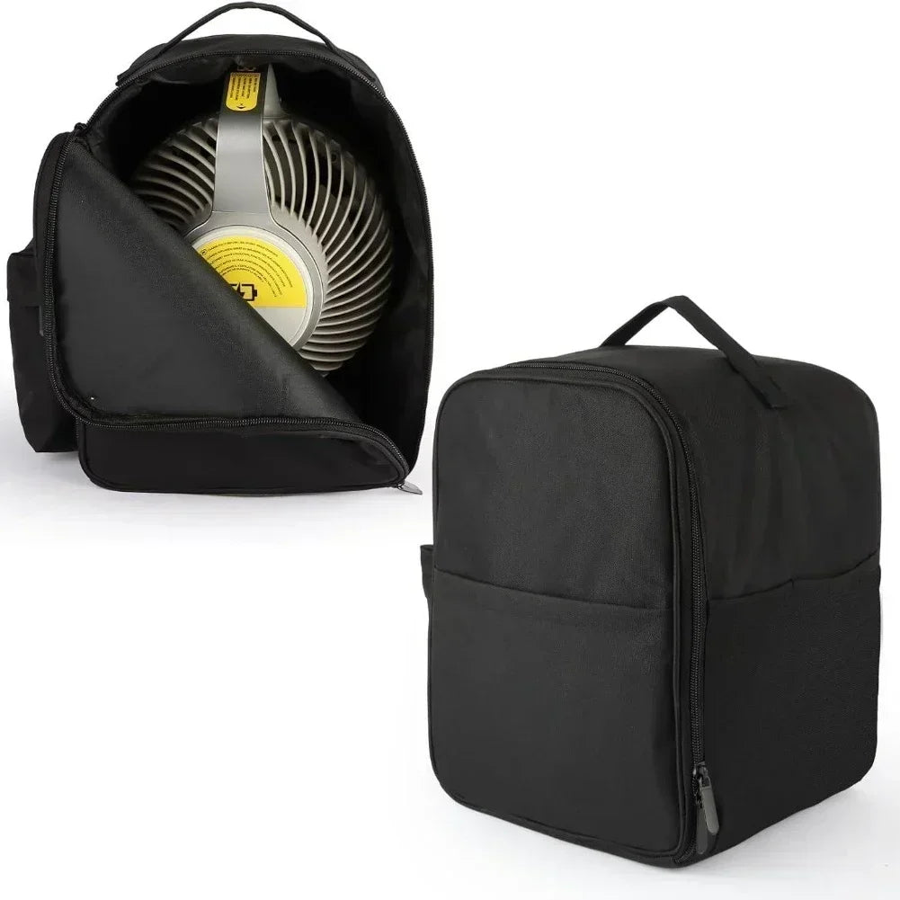 Folding Fan, Retractable Fan Storage Bag, Waterproof Camping Fan Tote, Shockproof Round Cosmetic Bag With Zipper Handle Tools