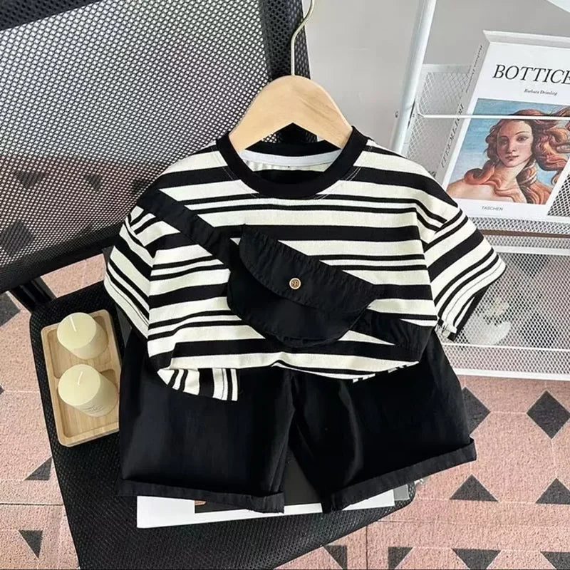 Baby Summer Clothes Boy Sports Sets Kids Loungewear Fashion Outfits Children T-shirts+Shorts 2Pcs Short Sleeves Top Pants Suits