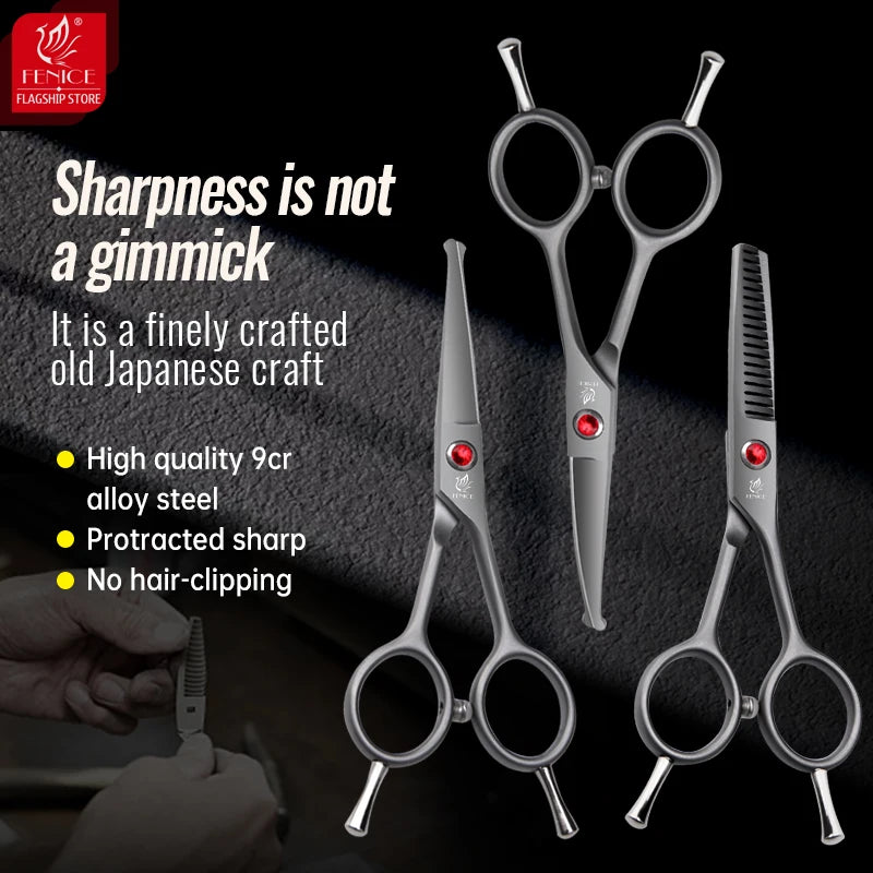 Fenice 4.5 Safety Round Tip Pet Dog Cat Grooming Cutting Scissors Dogs Hair Cutting Shear for Eyes/Face/Foot/Nose