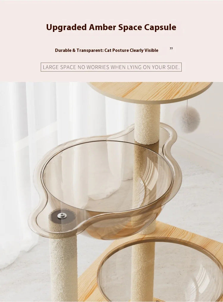 Cat climbing frame, cat villa, cat nest, cat scratching board, cat tree, pet cat toy, pet spacecraft, universal for all seasons