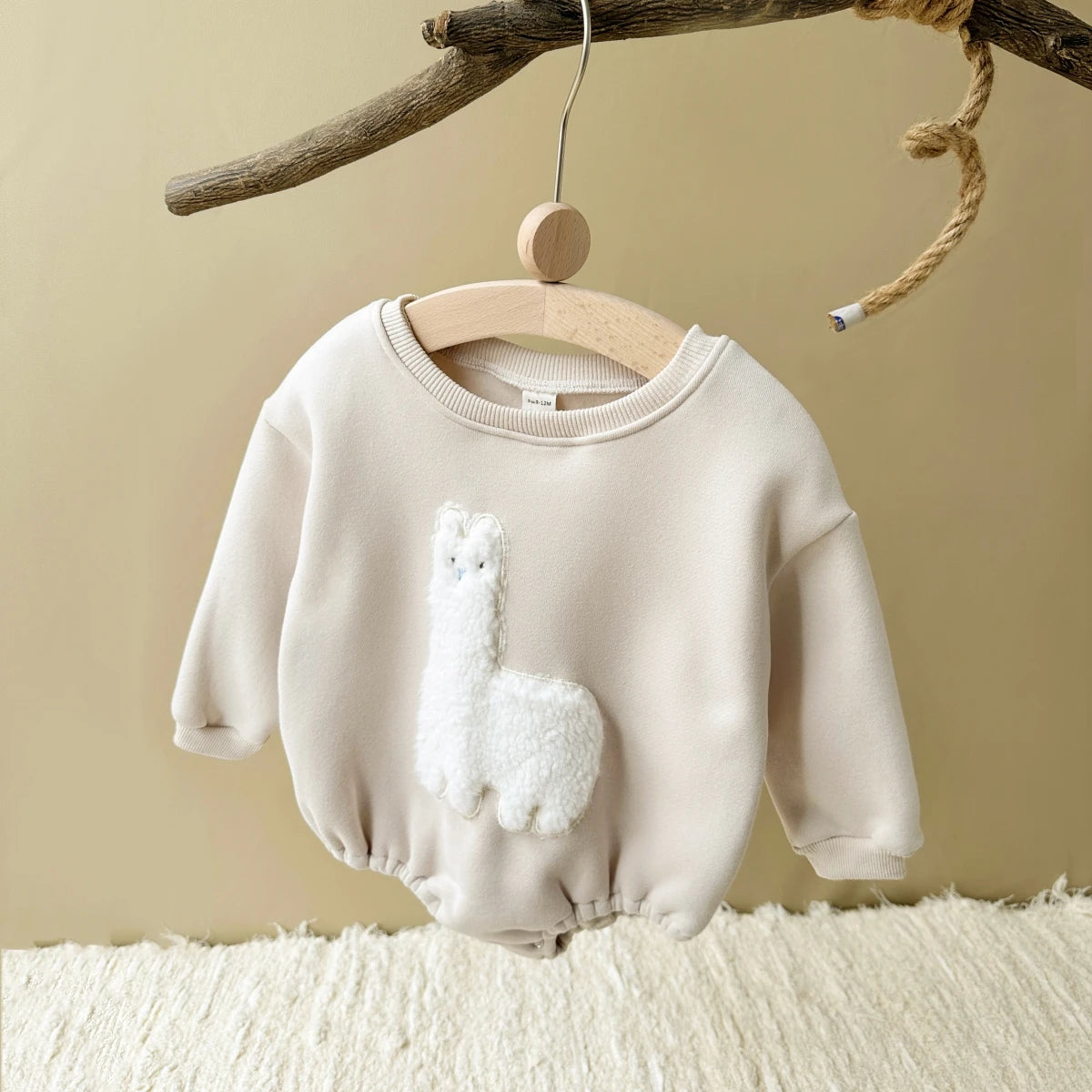 Baby Girls Winter Bodysuit 2024 Plus Velvet Full Baby Girls Lamb Sweatshirt Rompers Plush Warm Infant Girls Jumpsuit