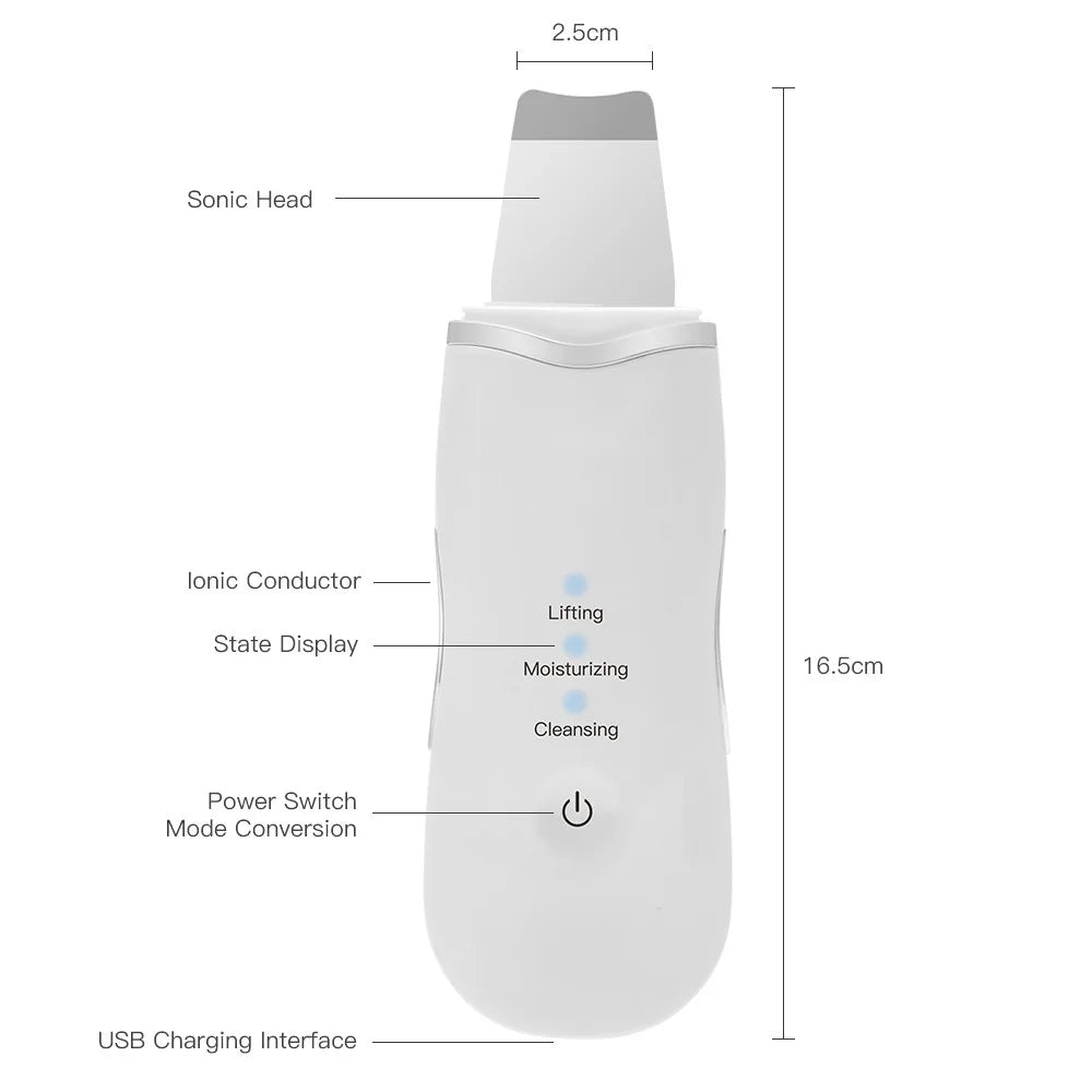 Portable Skin Scrubber Peeling Machine 90g Facial Peeling Device USB Rechargeable Blackhead Remover Travel Beauty Tool