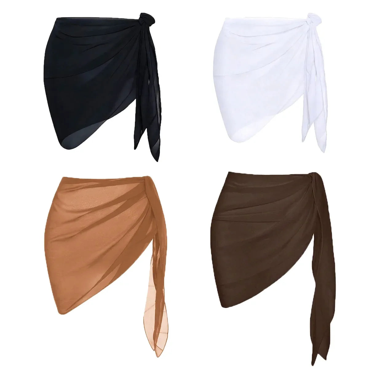 Summer Vacation Bikini Beach Skirt Women Beach Swimming Chiffon Skirt Lightweight Scarf Beach Swimsuit Hoodie Strap Design Sexy