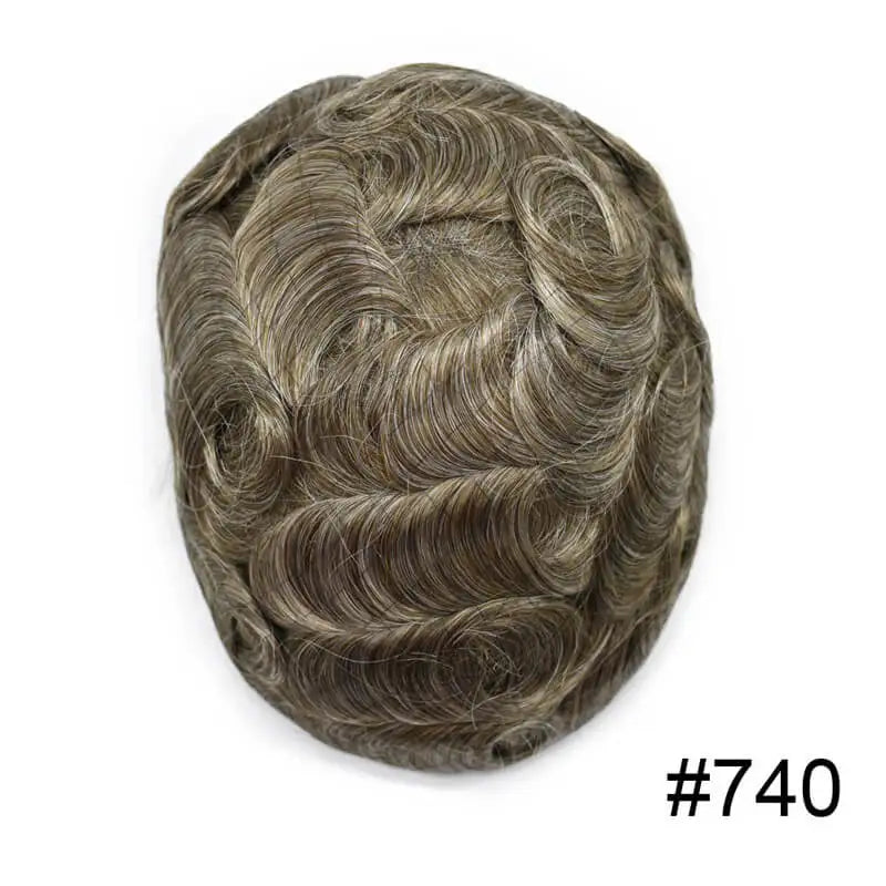 100% Density Full Lace Male Hair Prosthesis Swiss Thin Lace Men's Wig Natural Hairline Human Hair Man Hair System Wigs For Men