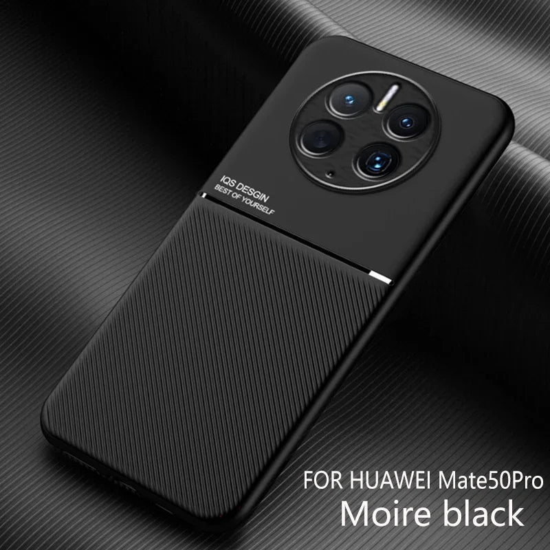 For Huawei Mate 50 Pro Case Car Magnetic Leather Cover Soft Frame Funda On For Mate 50 Pro Mate50 Pro Phone Cases Capa
