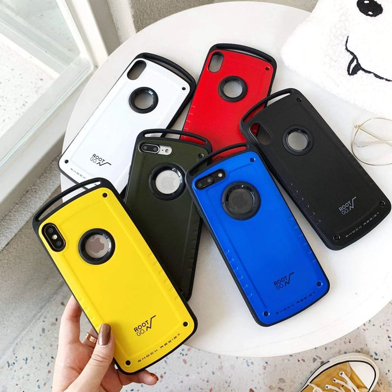 Root go Hybrid Shockproof Case For iPhone 13 12 Pro Max Heavy Duty Armor Case For iPhone 11 X XS Max XR 8 7 Plus Silicone Cover