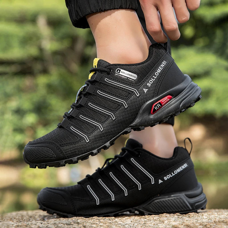 Men Shoes Men Casual Sports Shoes Outdoor Leather Hiking Travel Shoes Four Seasons Lightweight Breathable Mesh Walking Shoes