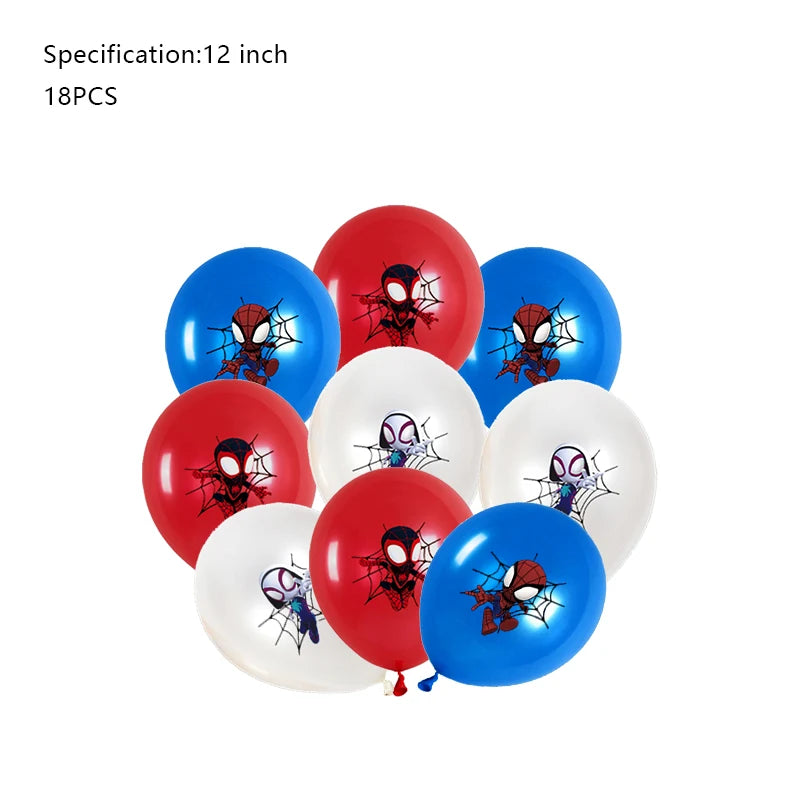 Spidey and His Amazing Friends Birthday Party Decoration New Latex Balloons For Kids Event Supplies Foil Latex Balloon Backdrop