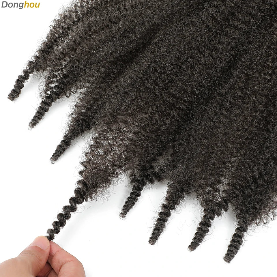 Donghou Ombre Blonde Ginger Afro Twist Hair 350 1B 30 27 613 Bug Colors Springy Twist Braiding Hair for Soft Locs Marley Braids