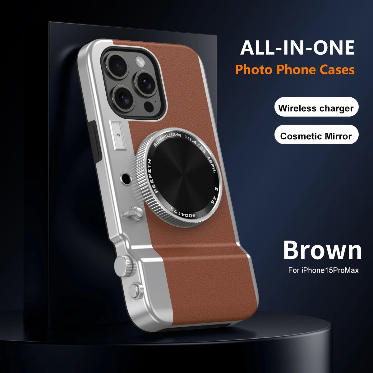 Retro Magnetic Multifunctional Camera Phone For 16 15 14 13 12 11 Pro Cosmetic Mirror Shockproof Cover