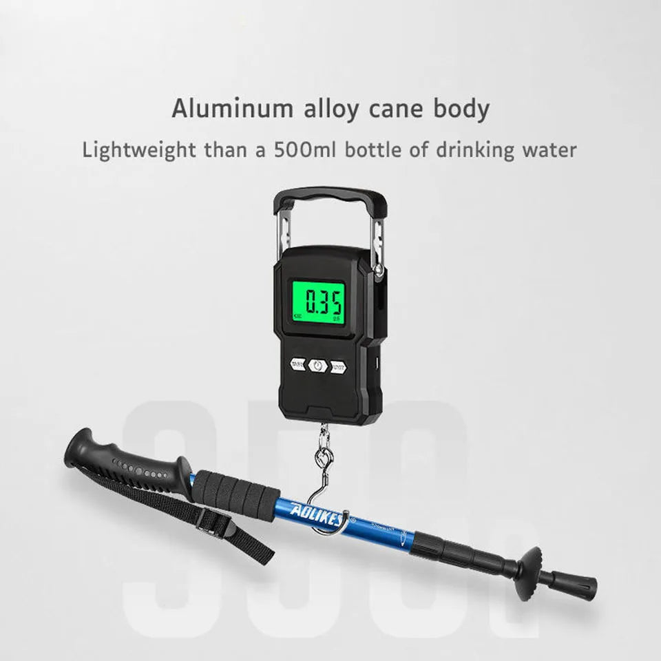 AOLIKES Aluminium Alloy Teleskopic Stick Hiking Poles Bastão De Trekking Walking Stick Ultralight Absorber Walking Cane