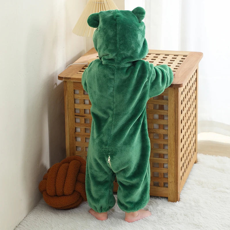 MICHLEY Carnival Dinosaur Baby Winter Costume Rompers Clothes Cute Cartoon Jumpsuit Bodysuit Overall Unicorn For Girls Boys Kid