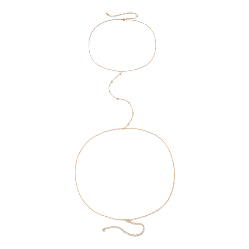 Simple Cross Chest Breast Belly Body Chain Necklace for Women Female Wedding Sexy Ball Boho Body Jewelry Prom Party Accessories