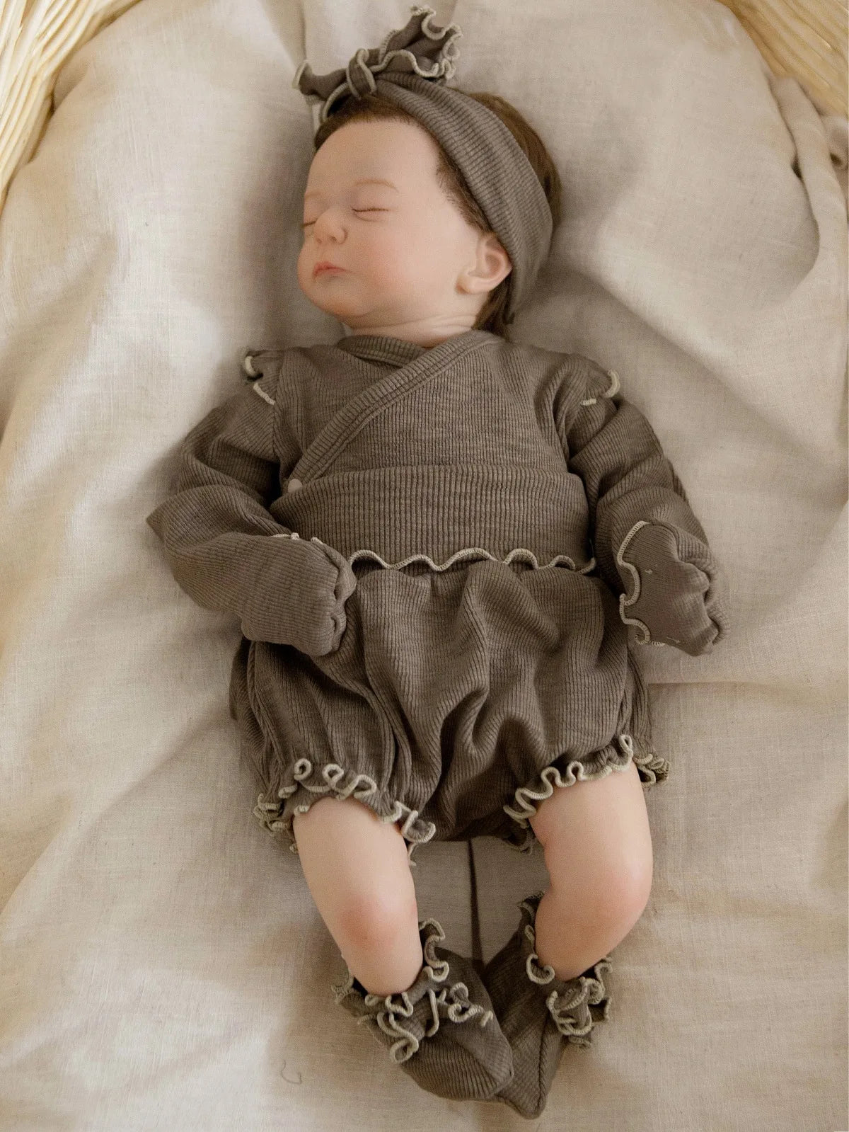 6738 Baby Clothing Set 2025 Autumn New Baby Girl's Home Suit Flying Sleeve Top+High Waist Belly Shorts Pajamas Set