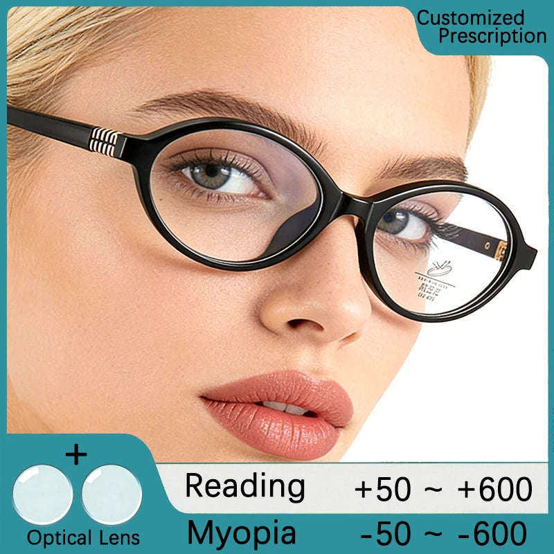 Smart Lenses Photochromic Myopia Glasses Women Oval Sunglasses Color Changing Near Sight Eyewear Optical Lenses With Recipe