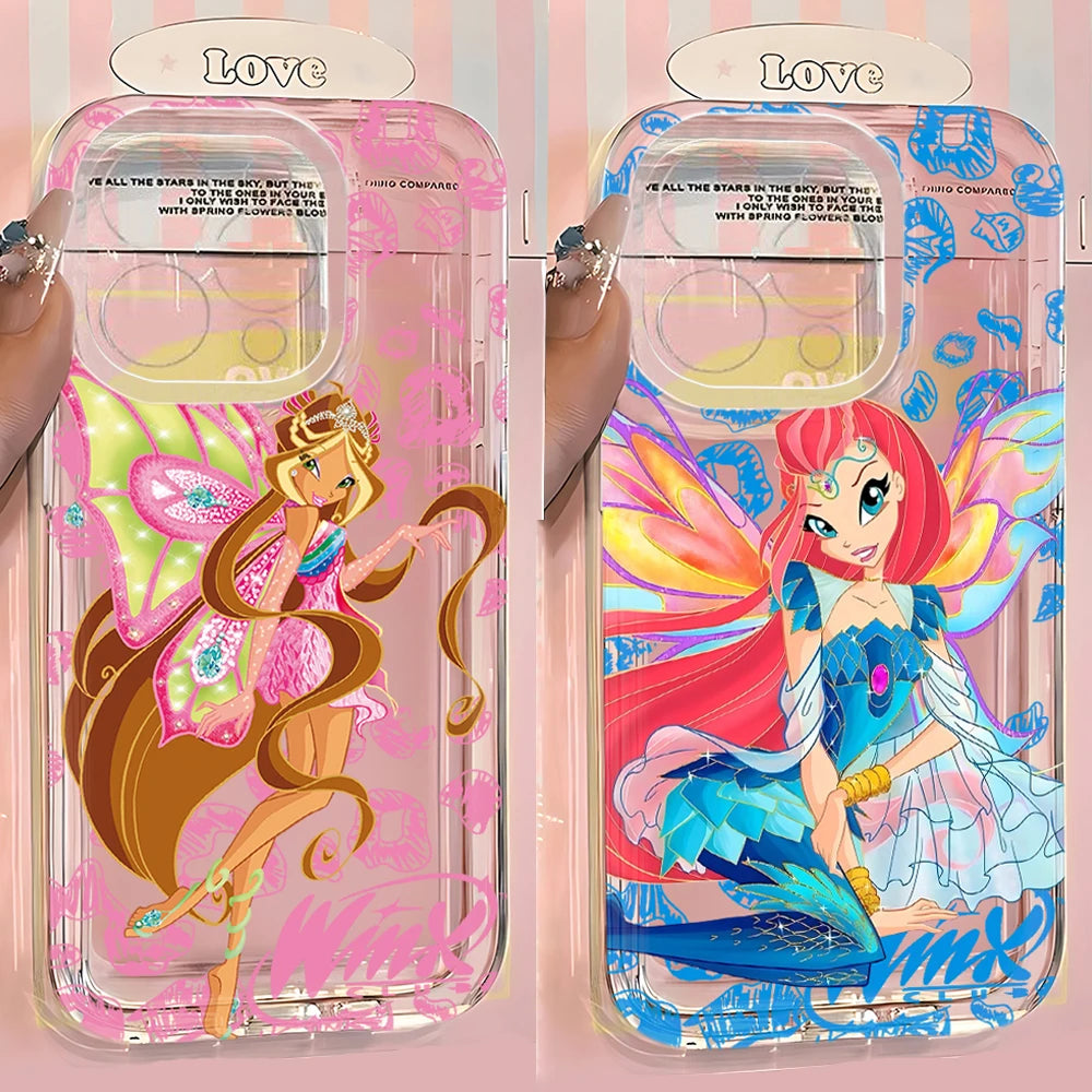 Lovely w-winxs c-clubs Phone Case For iPhone 17 16 16e 15 14 13 12 11 Mini Pro Max XR XSMax 7 8 Air Plus Transparent Back Cover
