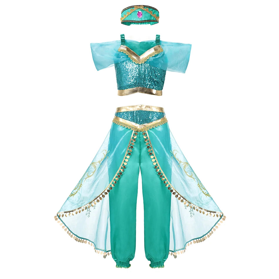 Halloween Birthday Carnival Princess Costume Dress Elsa Anna Snow White Aurora Moana Rapunzel Mermaid Belle for Girls 2-8Y