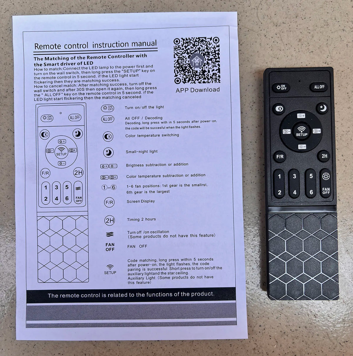 Driver Fit for Fan Kit Replacement Remote Control DC 6 Speeds Ceiling Fan Light Input 90-220V Transformer
