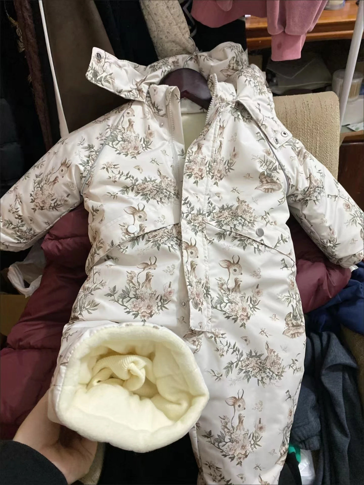 Autumn Winter Children Baby Girls Cotton Floral Jumpsuits Single-Breasted Cute Floral Chic Baby Overalls Kids One-Piece Pants