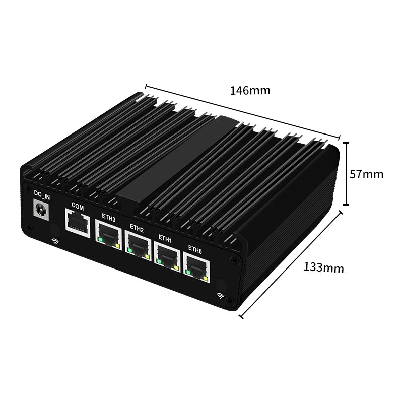 2025 pfSense Firewall Soft Router J6412 N150 N6210 4xIntel i226 2.5G LAN 2xDDR4 NVMe Fanless Mini PC HDMI2.0 DP AES-NI OPNsense