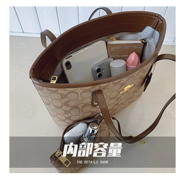 Luxury Designer Women'S One Shoulder Handbag Printed Vintage Paris Fashion Tote Bags Large -Capacity Portable Bag Cluch Bag Purs