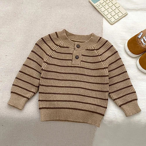 2024 New Autumn Winter Children Knitted Clothes Suit Long Sleeved Knitted Pullover+Jumpsuit Newborn Baby Boys Girls Clothing Set