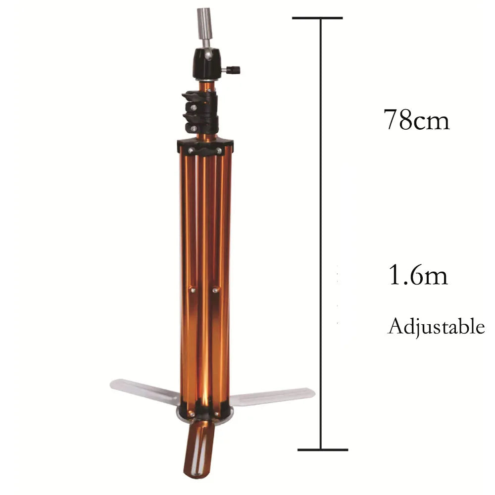 1.6m High Tripod Canvas Head Stand Training Mannequin Stand Wig Holder Adjustable Plastic Material Hair Accessory Tools