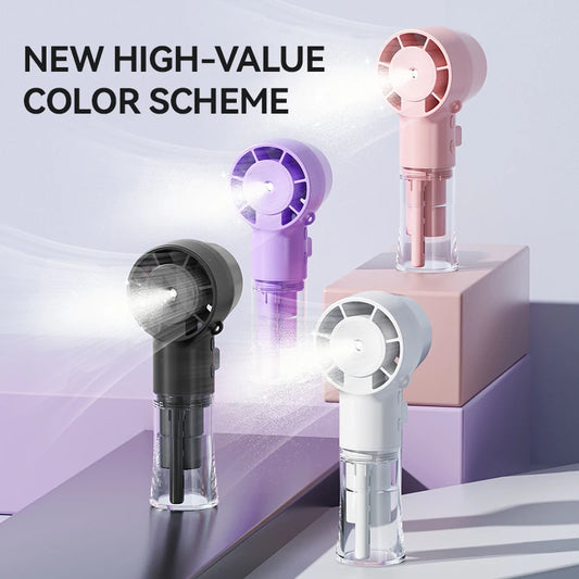 HOMEFISH Handheld Misting Fan Portable Mister Fan  Rechargeable Spray Water Mist Fans Mini Cooling Mister Fans with 4 Speed Wind