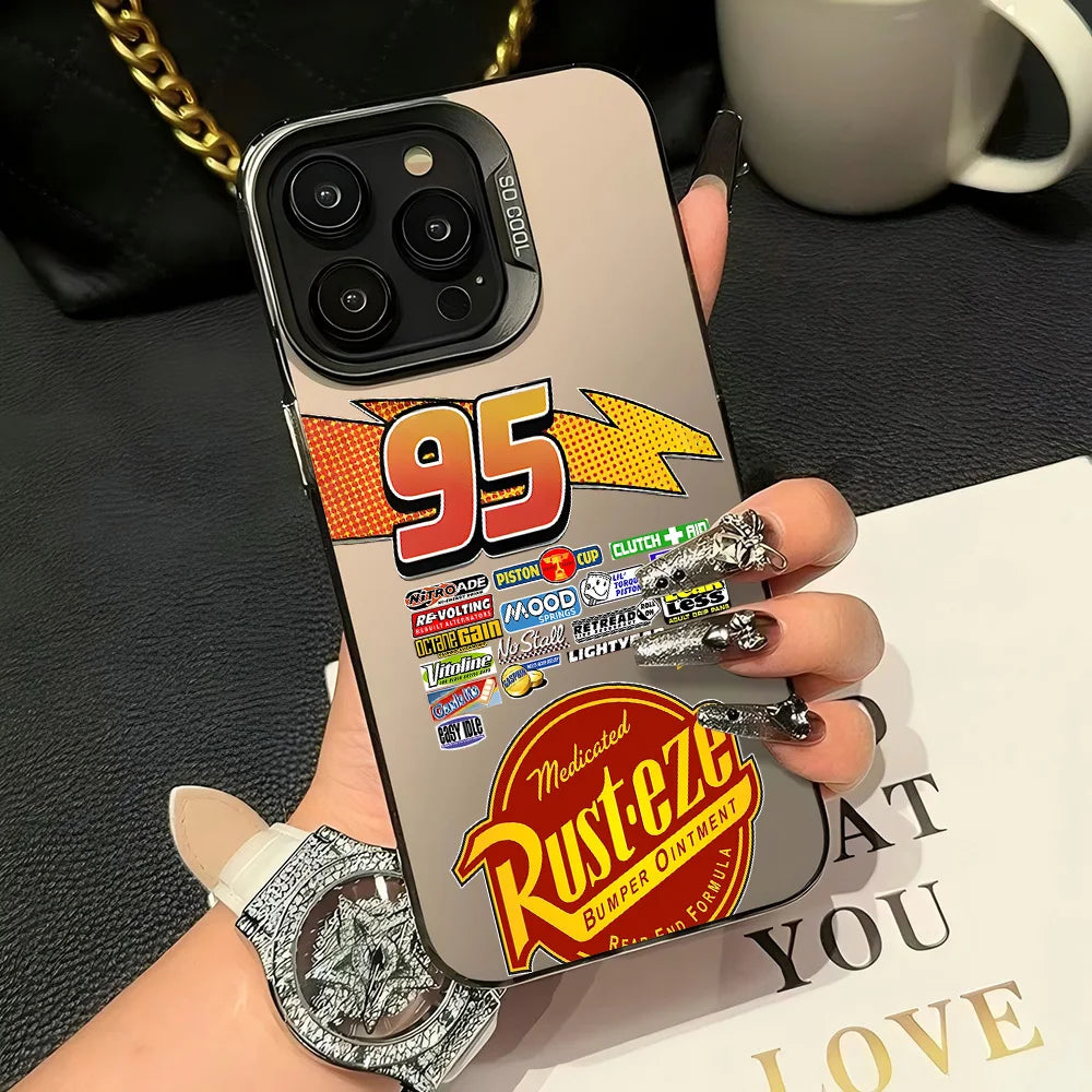 HOT Cars L-Lightning M-McQueen Phone Case For iPhone 17 16 15 14 13 12 11 mini Pro Max X XR Air Plus Anti Fall Matte Back Cover