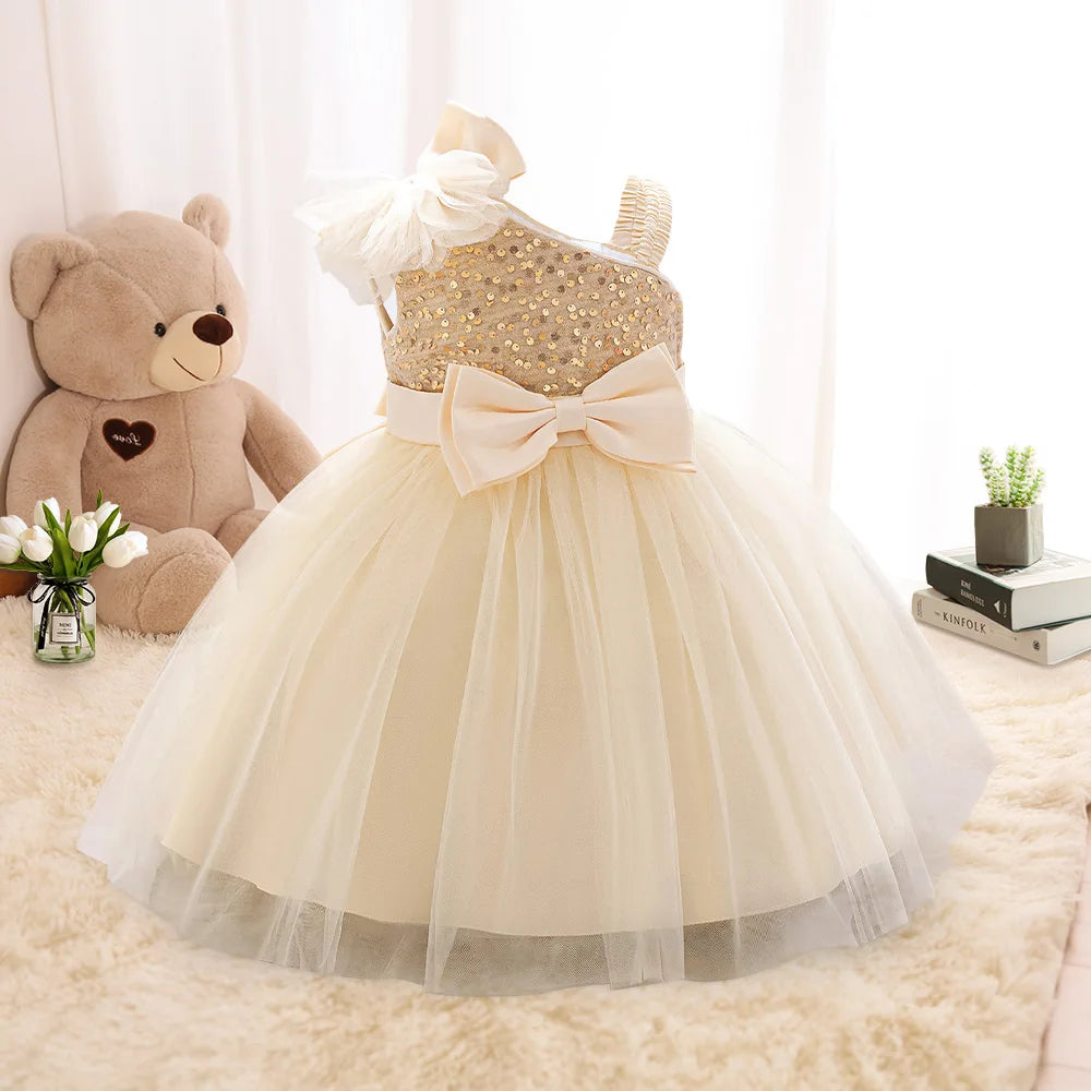 Toddler Baptism Party Baby Girls Dresses Girls Tulle 1st Birthday Wedding Prom Baby Dress Infant Bridesmaids Christmas Costumes