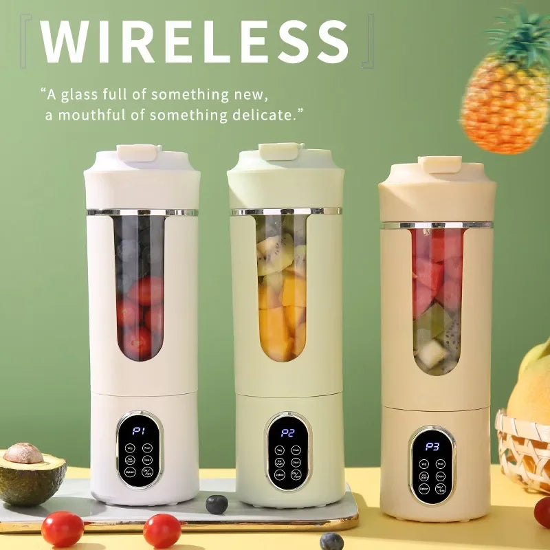 New Upgrade 530ml Wireless Portable Juicer Cup 7.4V 12 Stainless Steel Blades 4 Speed Gears USB Rechargeable Ice Crusher Mini El