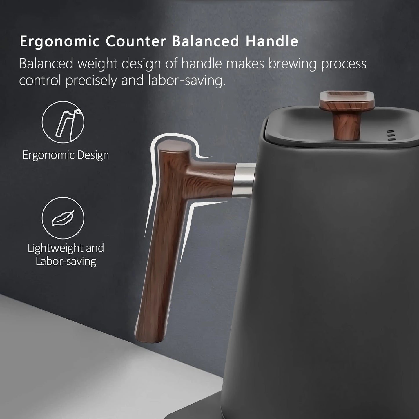 SMANG 1200W Gooseneck Electric Kettle 1L Temperature Control Coffee Kettle Pour Over Coffee Kettle Coffee and Tea Kettle