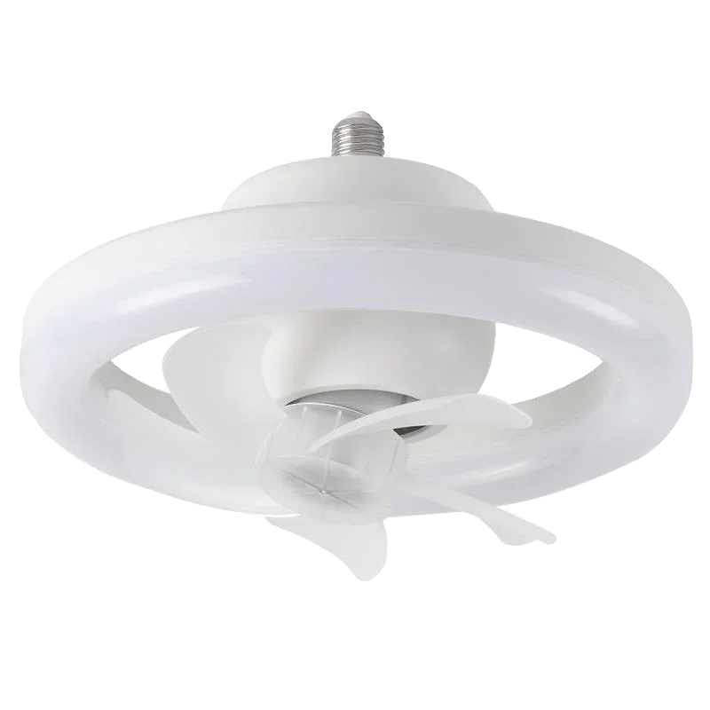 LED Ceiling Fan with E27 Screw and Remote Control, Oscillating Ceiling Fan with Adjustable Speed, Quiet for Bedrooms (124)