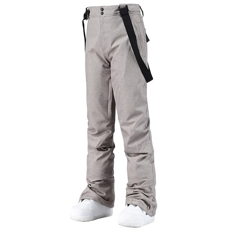 style denim ski pants suspenders denim ski pants men's skating snowboard waterproof, windproof and warm ski pants