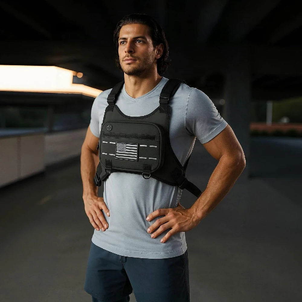 Outdoor Running Cycling Chest Bag Water-Resistant Lightweight With Phone Pouch For Fitness Commute Multi-Scene Men Women