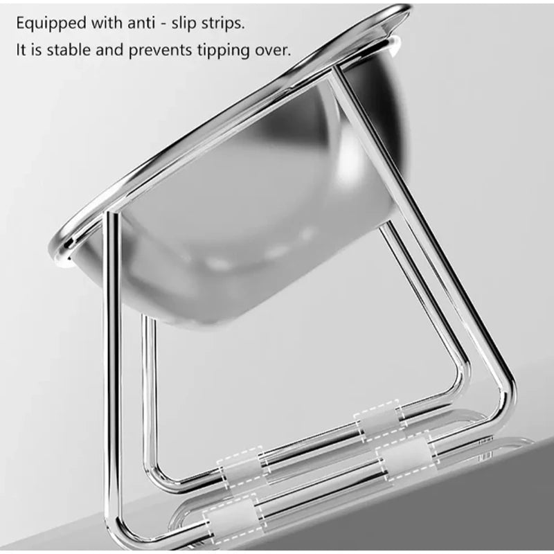 Premium 304 Stainless Steel Raised Cat Bowl with 15° Tilt Neck Guard Shatterproof Healthy Feeding for Senior Cats Kitten Puppy