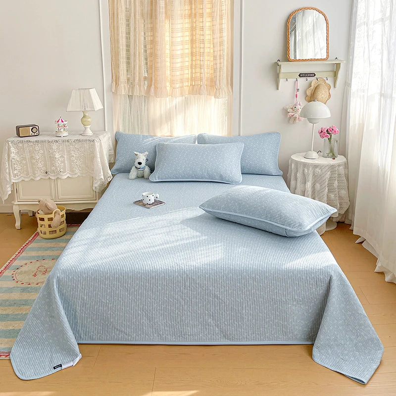 100% Cotton Bed Cover Thicken Bedspread Skin-friendly Printed Blanket Quilted Bedsheet Soft Bedspreads Cubrecama (No Pillowcase)
