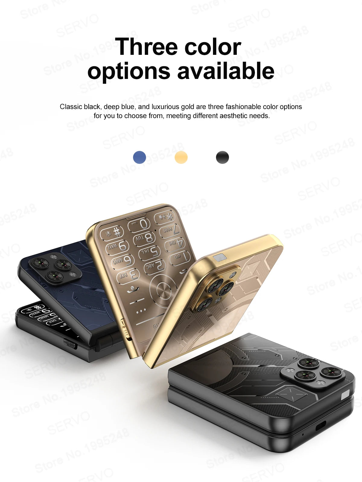 SERVO Flilo9 Foldable Mobile Phone 3G WCDMA Call Recording Speed Dial FM Radio Blacklist Torch Flip Cellphones Dual SIM Standby
