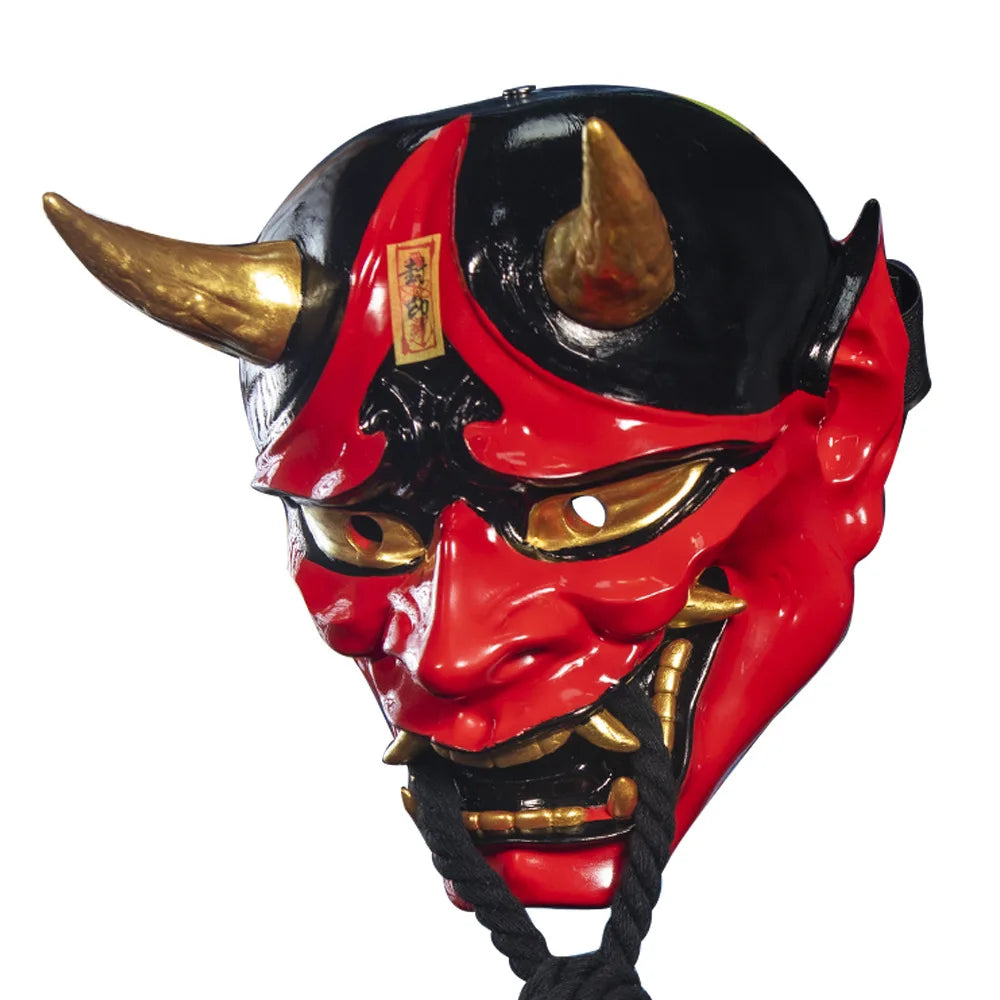 Halloween Prajna Mask Horror Mask Cosplay Costumes Japanese Demon Ghost Mask Party Carnival Comic-Con Masquerade Props Gift