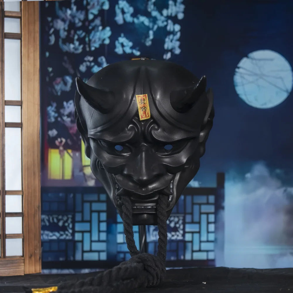 Halloween Prajna Mask Horror Mask Cosplay Costumes Japanese Demon Ghost Mask Party Carnival Comic-Con Masquerade Props Gift