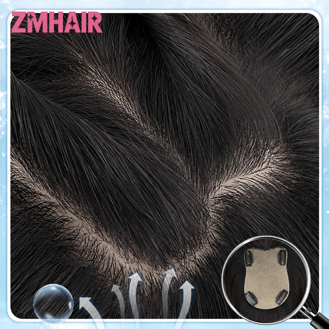 Brown Straight Hair Topper For Women Skin Silk Base Virgin Human Hair Piece Cover Breathable Silk Top Toupee with Clips in
